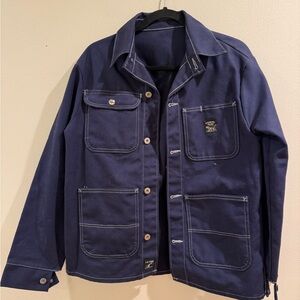 L.C. King Manufacturing Co. (Pointer Brand) navy duck canvas chore coat Small